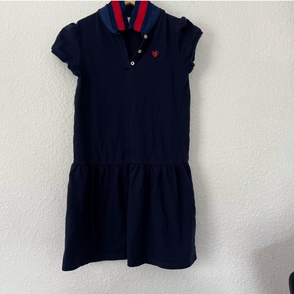 Gucci Blue Girls dress Hart Patch detail 12